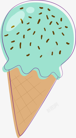 卡通手绘冰淇淋插画装饰矢量图素材