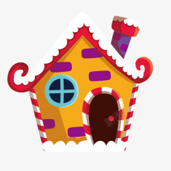 卡通手绘可爱圣诞节房屋造型糖果素材
