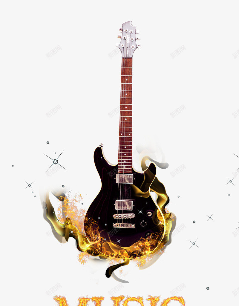 燃烧电吉他png免抠素材_88icon https://88icon.com 乐器 吉他 新年音乐会 火 电吉他