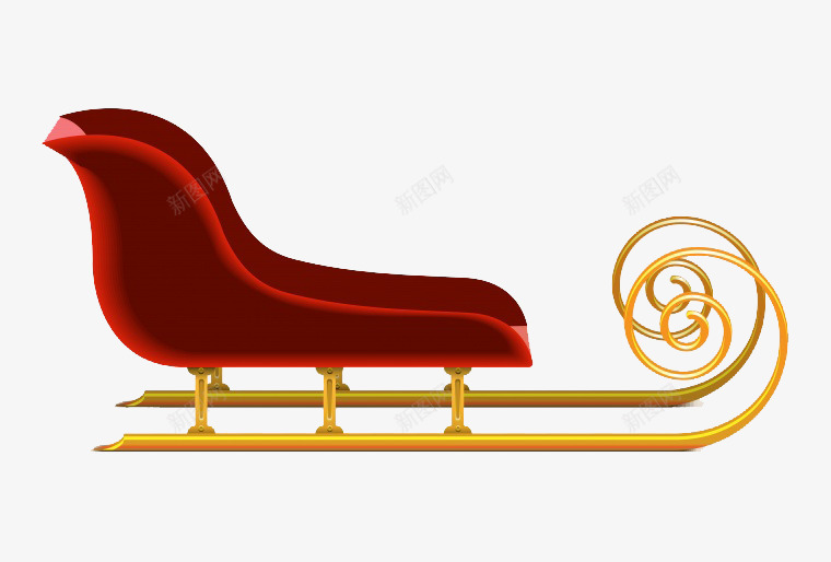 卡通雪橇png免抠素材_88icon https://88icon.com png png素材 交通工具 圣诞节 圣诞车 红色
