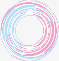 粉色和蓝色旋转圆圈矢量图素材