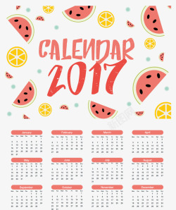 水果西瓜背景新年日历素材