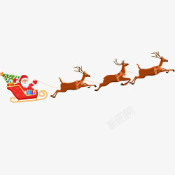 圣诞老人骑驯鹿圣诞老人和驯鹿矢量图高清图片