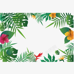 漂亮热带植物边框矢量图素材