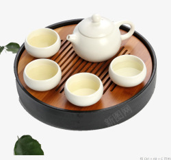 6件套陶瓷茶具组合4杯1壶素材