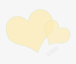 黄色爱心边框图素材