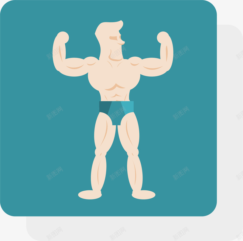 手绘蓝色卡片png免抠素材_88icon https://88icon.com 人物 健身 卡片 强壮 手绘 猛男 简约 蓝色