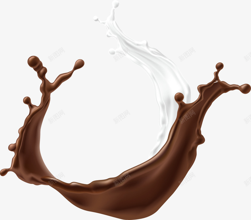 飞舞的牛奶巧克力png免抠素材_88icon https://88icon.com 巧克力 液体 牛奶 牛奶巧克力 矢量png 黑白配