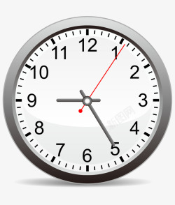 银色钟表圆形拟真计时钟表时钟高清图片