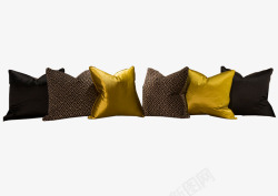 一组休闲金色装饰抱枕素材
