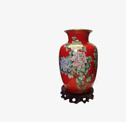 红色结婚用品花瓶复古素材