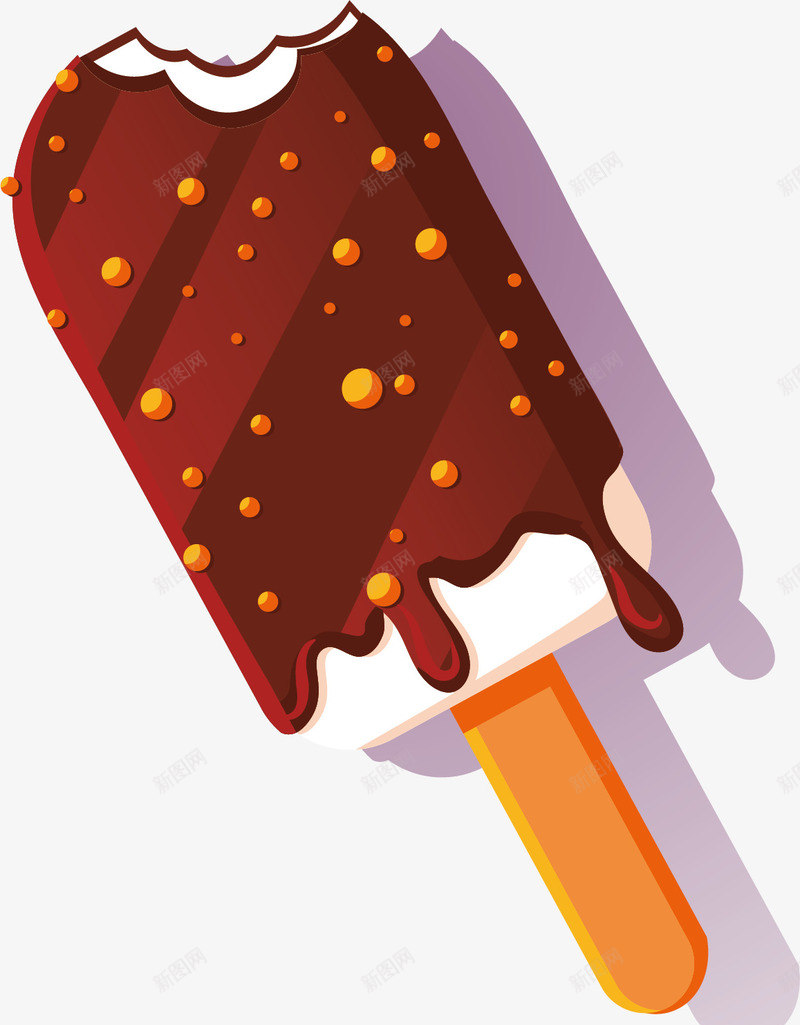 快要融化的雪糕矢量图ai免抠素材_88icon https://88icon.com 奶油 巧克力 甜点 白色 融化 褐色 雪糕 矢量图