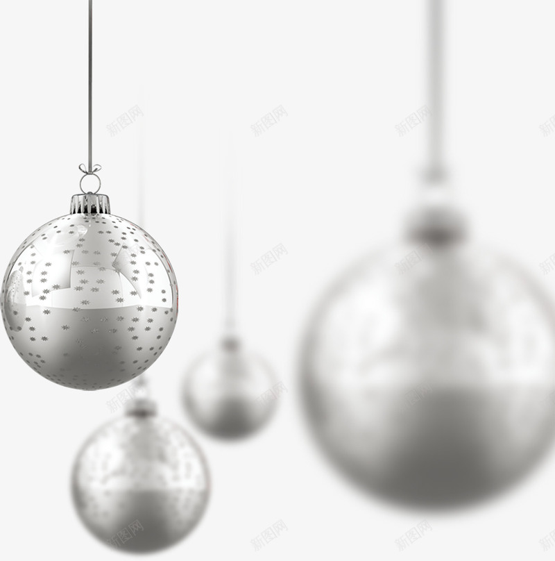 银色圣诞装饰球png免抠素材_88icon https://88icon.com 圣诞 装饰球 银色