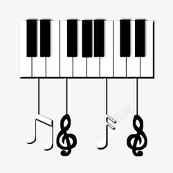 黑白钢琴键音符素材