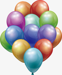 彩色烛光气球束矢量图素材