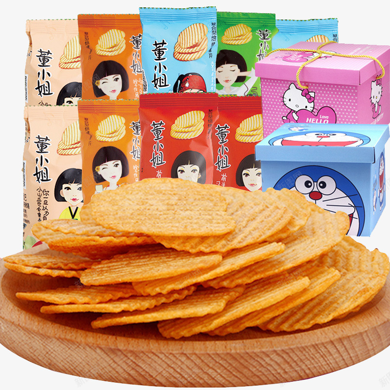 董小姐薯片png免抠素材_88icon https://88icon.com 产品实物 小吃 零嘴 零食 食物 黄色