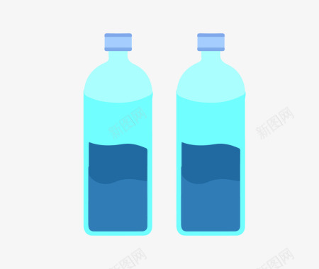 蓝色矿泉水瓶图标图标