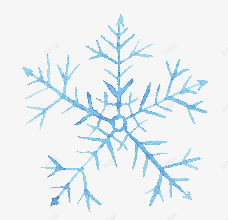 蓝色雪花png免抠素材_88icon https://88icon.com 一片 卡通 图案 手绘 水墨 简图 蓝色 雪花