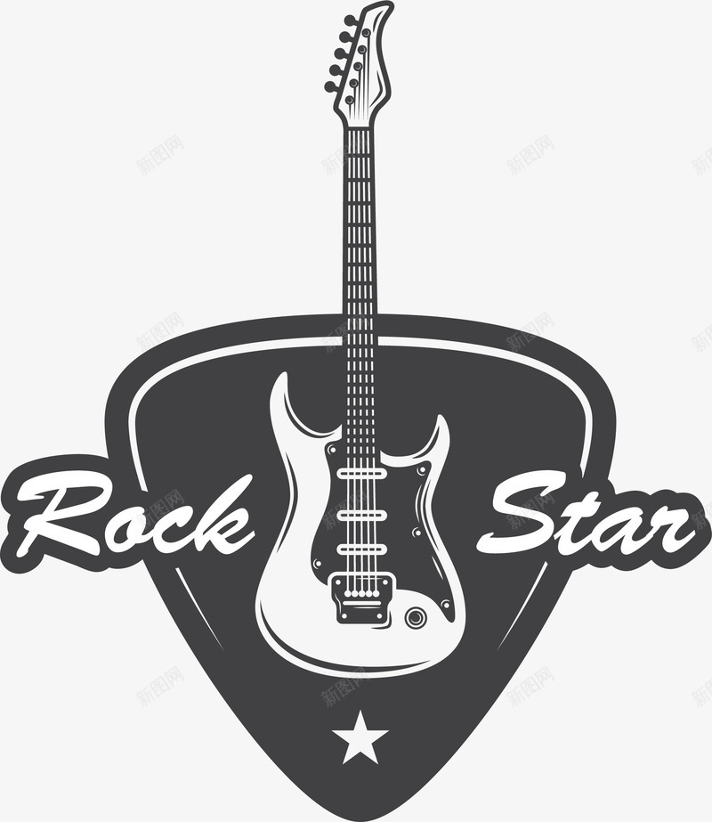 摇滚吉他png免抠素材_88icon https://88icon.com 吉他 吉他拨片 手绘 插电 摇滚星星 标签 艺术字
