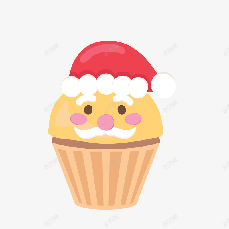 鸡蛋圣诞帽蛋糕png免抠素材_88icon https://88icon.com 杯装蛋糕 烘培蛋糕 生日素材 生日蛋糕 矢量蛋糕