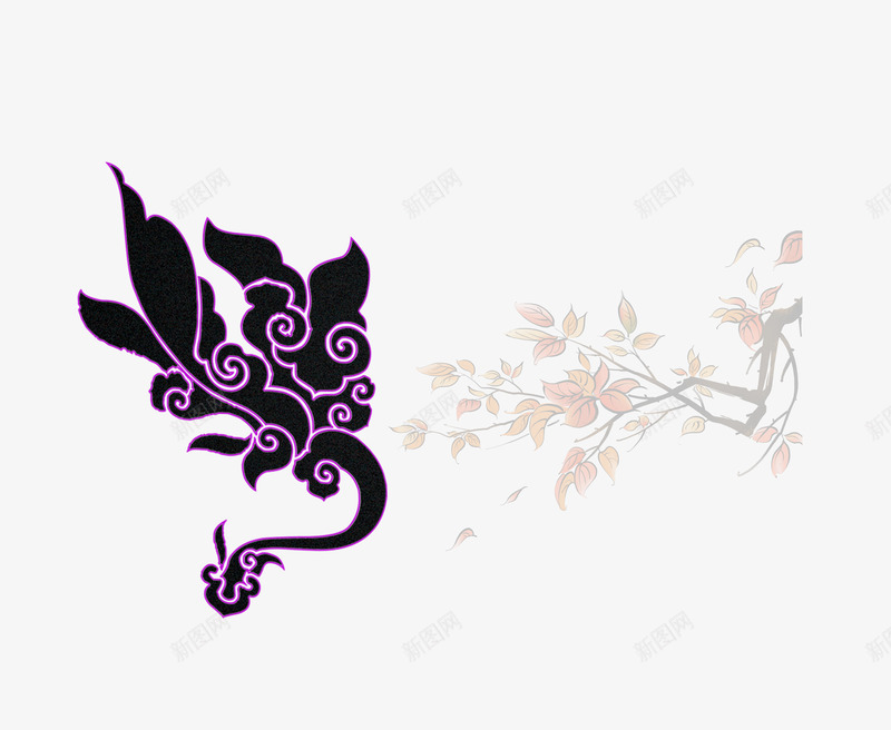 装饰花纹psd免抠素材_88icon https://88icon.com 珠宝配饰底图 紫色 花纹 装饰