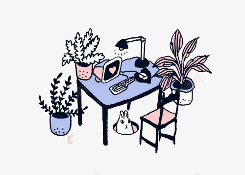 书桌上的电脑盆栽png免抠素材_88icon https://88icon.com 书桌 台灯 椅子 电脑 盆栽