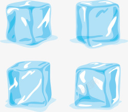 冰爽夏季蓝色冰块矢量图素材