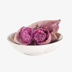 一大盆煮熟的紫薯素材