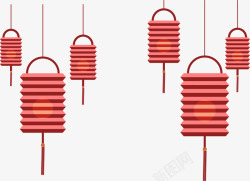 春节红色灯笼挂饰素材