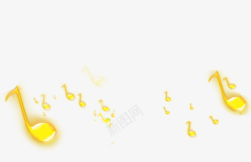 跳动的大小不一的黄色音符png免抠素材_88icon https://88icon.com 不一 大小 跳动 音符 黄色