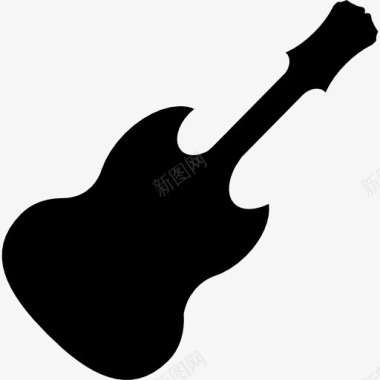 潮流吉他矢量素材吉他弦乐器的轮廓图标图标