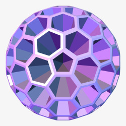 紫色立体几何球形素材