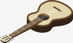 一个褐色吉他矢量图素材