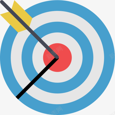 目标蓝色扁平化圆环射箭元素矢量图图标图标