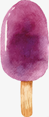 清凉夏日手绘紫色雪糕矢量图图标图标
