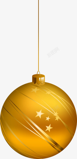 金色线条圣诞球素材