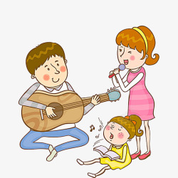 唱歌的父母素材