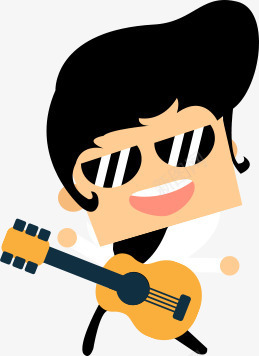 卡通人物弹吉他png免抠素材_88icon https://88icon.com h5素材 卡通人物弹吉他 演奏