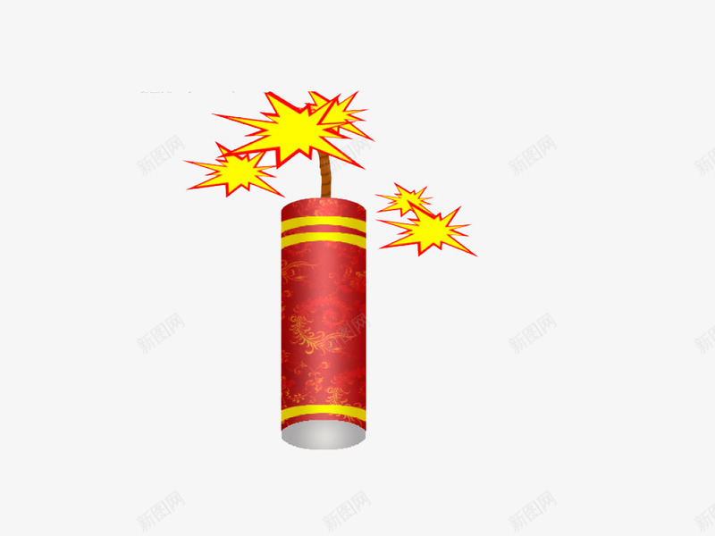 炸开的鞭炮png免抠素材_88icon https://88icon.com 1个 吉祥 新年 红色 鞭炮