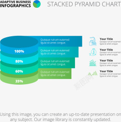 占比数据分层圆柱信息图表矢量图高清图片
