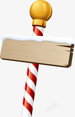 圣诞告示牌素材积雪的木牌高清图片