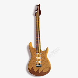 木制米色吉他素材