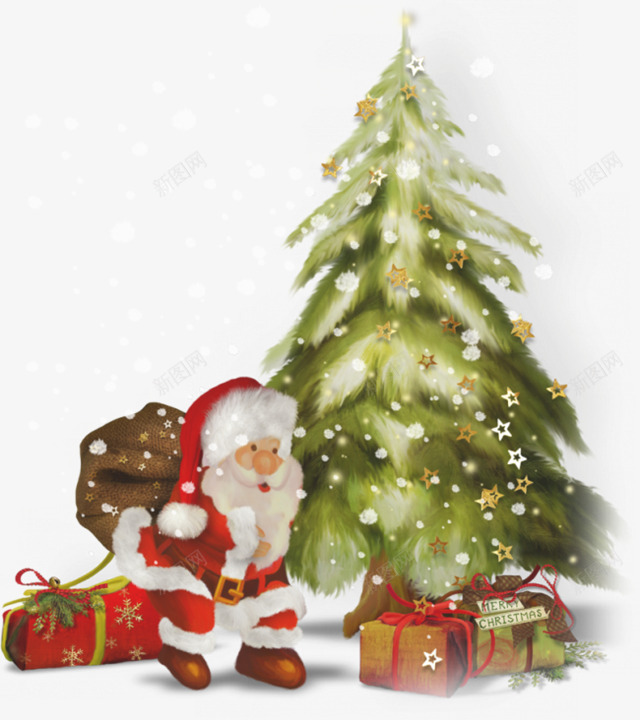 圣诞节快乐松树圣诞树png免抠素材_88icon https://88icon.com 圣诞树 圣诞节 快乐 松树