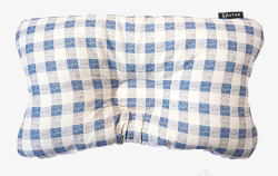 婴儿枕头韩国蓝色格子婴儿枕头高清图片