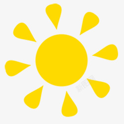 黄色手绘简笔画太阳花朵素材