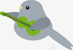 弹吉他的鸟卡通形象素材