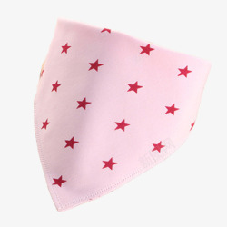 绵柔三角巾实物粉色星星图案三角巾高清图片