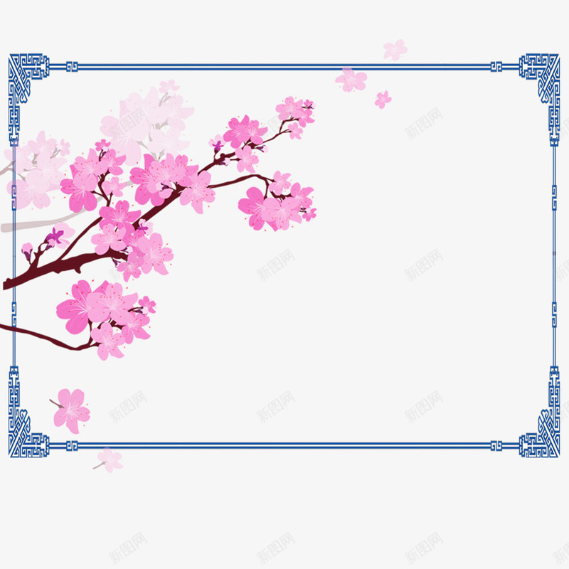 桃花png免抠素材_88icon https://88icon.com 中国风 中国风边框 粉色富贵花 粉色富贵花免扣 粉色鲜花 花朵 边框