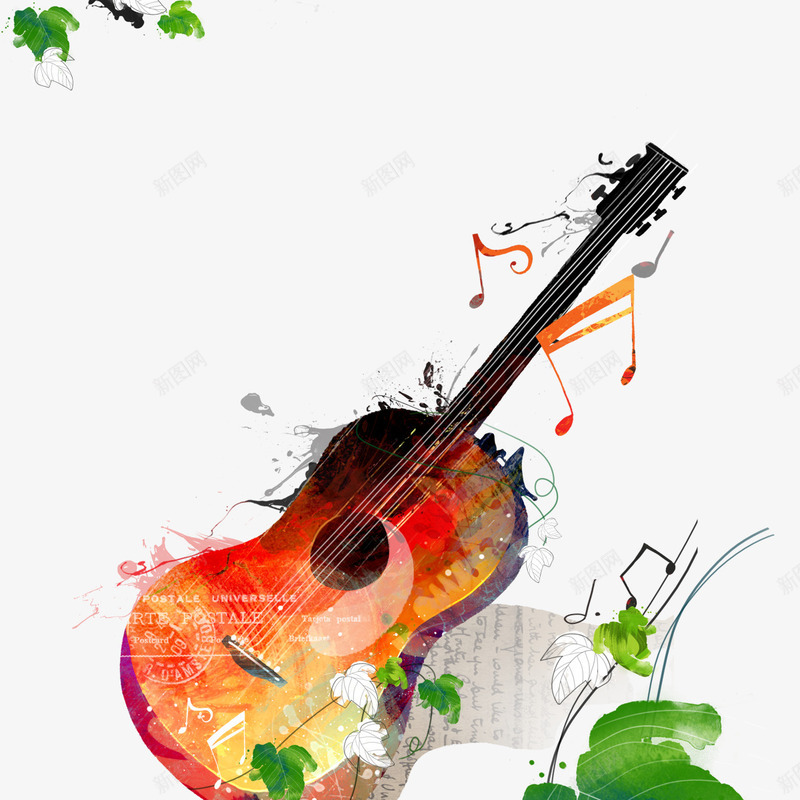 音乐吉他psd免抠素材_88icon https://88icon.com 乐器 吉他社海报 彩色 海报装饰 音乐