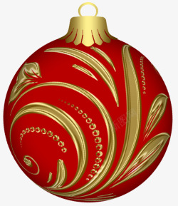 圣诞节红色金色装饰彩球素材